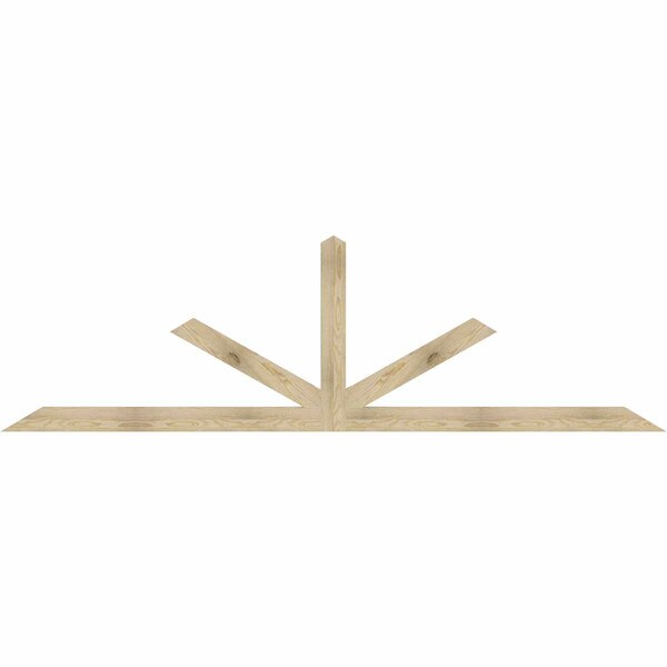 Ekena Millwork Saratoga Rough Sawn Timber Gable Bracket, Douglas Fir, 108"W x 31 1/2"H x 2"D x 4"F, 7/12 Pitch GBW108X31X0204SAR00RDF - main